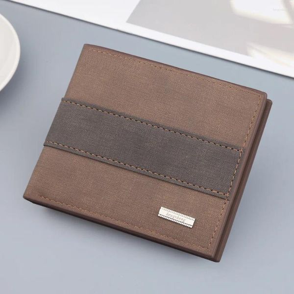 Sacs de rangement portefeuille masculine avec poche de monnaie vintage Slim Purse Patchwork Pu en cuir portefeuille Luxury Male Business Credit Card Carte d'identité