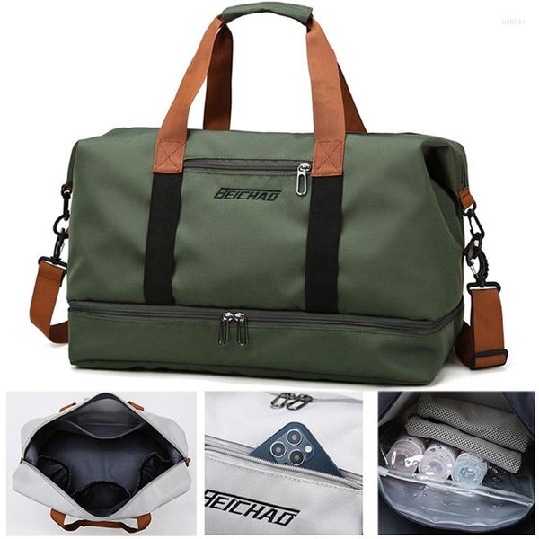 Sacs de rangement Hommes Voyage Yoga Gym Mode Sport Fitness Sac À Bandoulière Étanche Messenger Sec Et Humide Bagages Pack Pour Hommes Femmes Femme