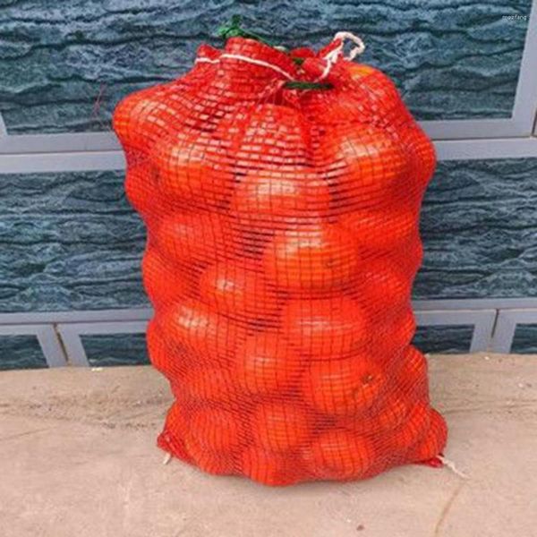 Sacs de rangement Sac en maille pour la récolte d'oignons réutilisables Filet de légumes respirant Accueil Oignons forts Écrevisse