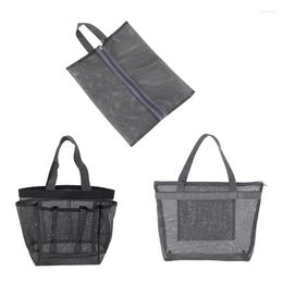 Sacs de rangement Ensemble de sacs en mesh de 3 supports d'organisation de collecte multifonction pour le shampooing Razor Shower Supplies Pouche