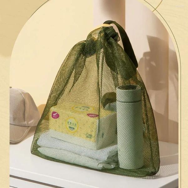 Sacs de rangement en tissu maille, sac de fruits et légumes, forte capacité de grande capacité, prévention des insectes, suspension verte