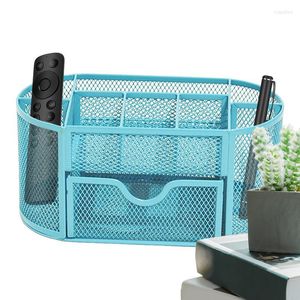 Sacs de rangement Mesh Pen Organizer 9-Grid Desk Pencil Metal Desktop Papeterie Box Holder Home