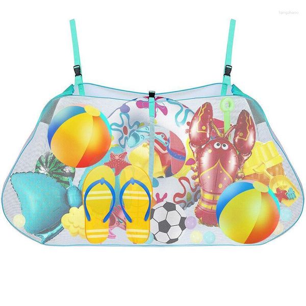 Bolsas de almacenamiento Bolsa de juguete de piscina de malla Juguetes de playa al aire libre Contenedor plegable portátil para niños de secado rápido para ropa
