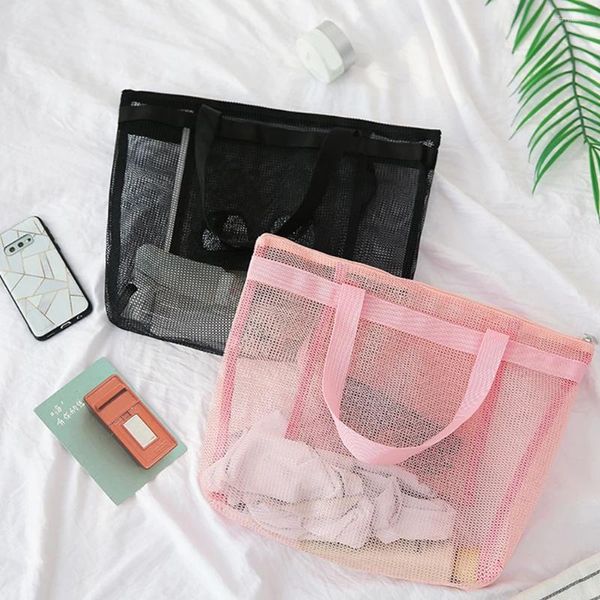 Sacs de rangement Mesh épaule Travel Picnnic Beach Toy Tool Tool Bathing Handbag Pouchage