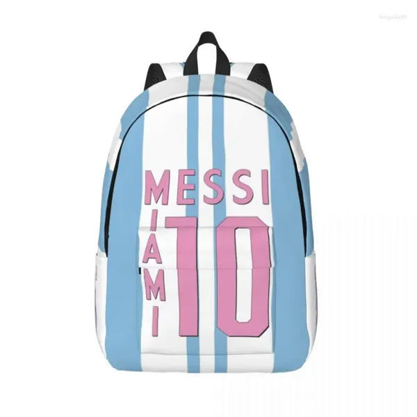 Sacs de rangement Messis 10 Football Argentine pour adolescents Student School Bookbag Daypack Elementary High College Travel