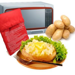 Storage Bags Microwave Cooker Bag Quick Fast Baked Pouch Potato Baking Kitchen Reusable Washable Fabric BagStorage