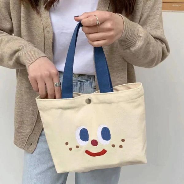 Sacs de rangement Mini sac en toile Style coréen déjeuner Shopping Clown mignons organisateur écologique mignon Portable Ins belle