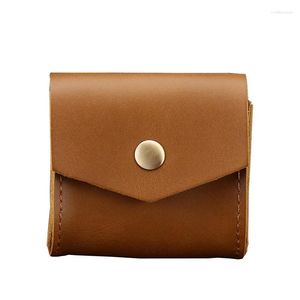 Sacs de rangement Mini moraillon pochette en cuir de vache accessoires électroniques numériques sac de voyage pour carte SD câble de données USB organisateur de banque d'alimentation