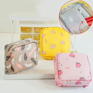 Opbergtassen Mini Tampon Holder Napkin Organisator Travel Cosmetic Bag For Women Coin Purse Dames Make -up Sanitaire padzak