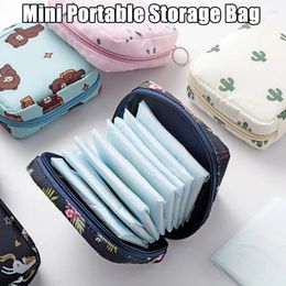 Opbergtassen Mini Tampon Sanitaire pad Pouch Tas Women Cosmetische make -up draagbare servet handdoekhanddoekmeisjes schattige houder organisator