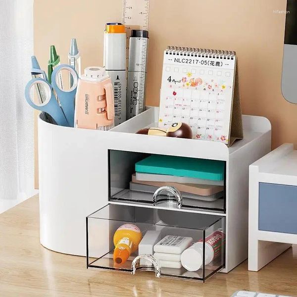Sacs de rangement minimaliste créatif transparent tiroir boîte enfants fille étudiant bureau surface panneau décoration grande capacité