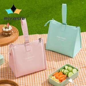 Bolsas de almacenamiento Mirosie Bolsa de almuerzo aislada Simple Bento Cooler Tote para Box Women Men Adultos Picnic Trabajando Ciencias de la playa