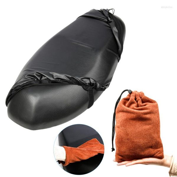 Sacs de rangement Housse de siège de moto avec sac en tissu absorbant, anti-poussière, protection solaire, protection de coussin de scooter de moto, stockage