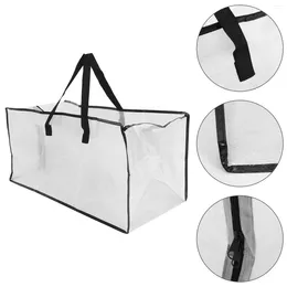 Sacs de rangement pour vêtements mobiles, poignées translucides, grande pochette d'emballage, transport extérieur, oreiller de maison en PP