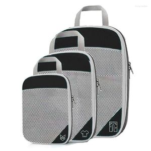 Sacs de rangement Sacs à usage multiples 3 pièces Organisateur de valise de sac de voyage avec Mesh à la maison portable léger compressible