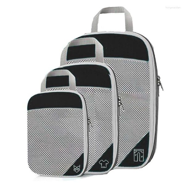 Bolsas de almacenamiento Organizador de maleta de bolsas de viaje multipropósito con luz portátil de luz compresible de malla Inicio portátil