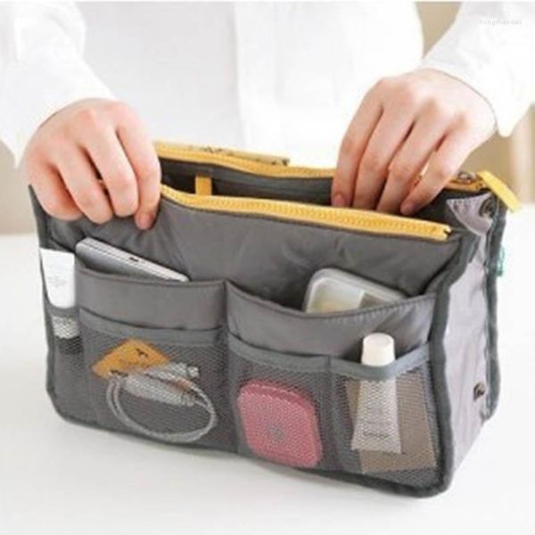 Sacs de rangement Multifonction Nécessaire Sac Maquillage Femmes Maquillage Double Fermeture Éclair Cosmétique Trousse De Toilette Voyage Kits Câble Organisateur