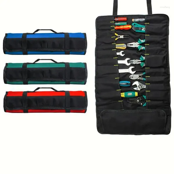 Sacs de rangement multifonction Oxford tissu pliant bobine roulling outils d'outils professionnels Organisateur de l'organisateur polyvalent