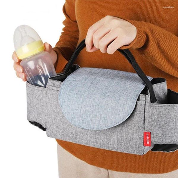 Sacs de rangement sac de rangement de poussette multifonctionnel avec porte-gobelet isolé accessoires pour bébé voyage de grande capacité