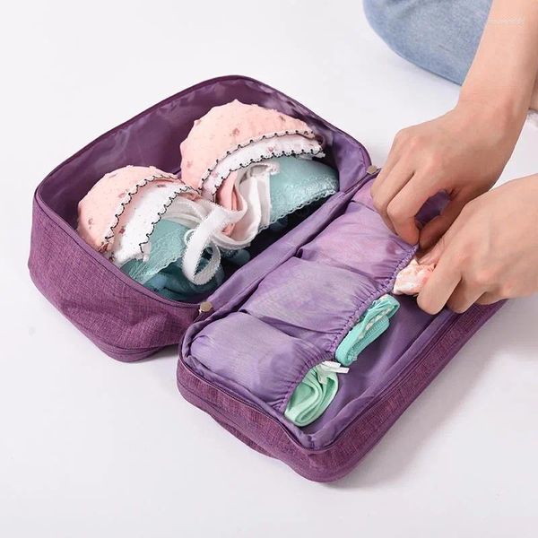 Bolsas de almacenamiento Bolsa organizadora de viaje multifuncional Ropa interior para mujer Acabado de sujetador Damas de alta capacidad Cubos de embalaje impermeables