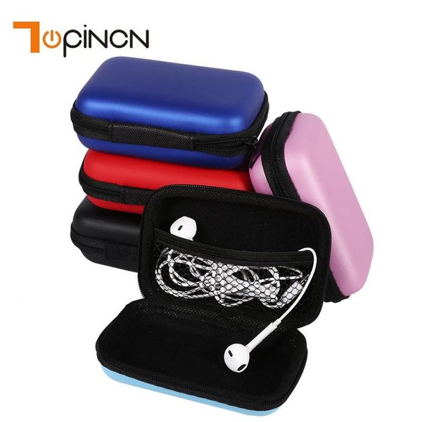 Sacs de rangement, boîte de protection multiple pour câbles d'écouteurs, Mini sac rond rigide à fermeture éclair pour casque, cartes SD TF, porte-monnaie
