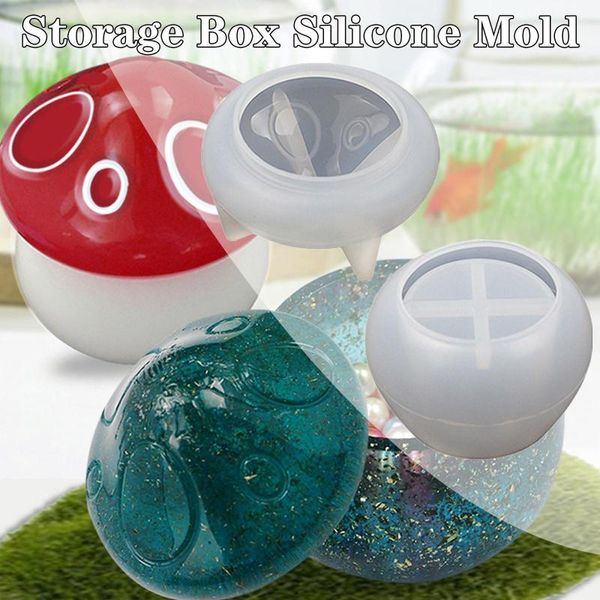 Sacs de rangement Boîte à champignons Moule Cristal Résine époxy Fournitures de bijoux Résultats de miroir Fabrication de silicone R5M3Storage