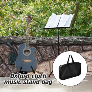 Bolsas de almacenamiento Bolsa de soporte de hoja de música Tela Oxford impermeable negra Instrumento musical Trípode Estante Soporte portátil Estuche de transporte