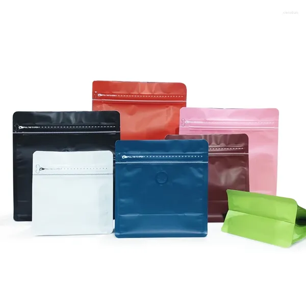 Bolsas de almacenamiento Mylar Food Coffee With Valve Peluces de papel de aluminio de prueba pequeña Paquete de plástico