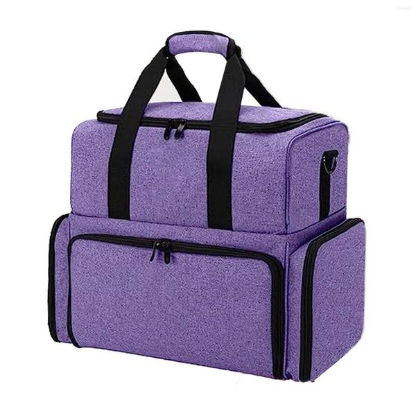 Bolsas de almacenamiento Bolsa de esmalte de uñas para accesorios de manicura con 2 bolsas extraíbles Asa portátil Bolso Estuche de transporte Cosmético