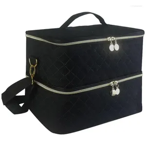 Opbergzakken Nagellak Organizer Tas 2 Tier 40 Flessen Case Lamp Droger Thuisbenodigdheden