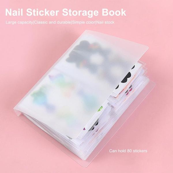 Sacs de rangement Nail Sticker Book Résistant à l'usure Transparent Smooth Edge Manucure Art Tools Pour Salon