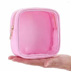 Sacs de rangement Sac de serviette Transparent Toilette imperméable Mini organisateur de maquillage pour femmes filles PVC Coin