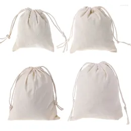 Sacs de rangement en coton naturel coton pochette de trucs sac à blanchisse