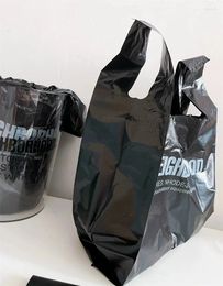 Sacs de rangement NBHD extra épais grand sac à ordures portable ménage mode gilet en plastique