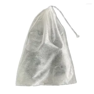 Sacs de rangement Sac à tissu non tissé Sac à chaussures avec couverture de poussière à cordon Petites chaussures blanches anti-jaune