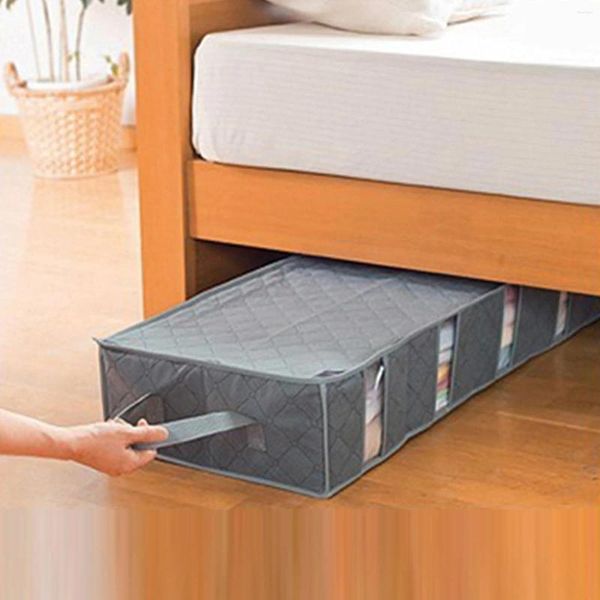Bolsas de almacenamiento no tejidas debajo de la cama colcha manta de colcha ropa de caja divisor divisor de vestimenta plegable contenedor de ropa grande