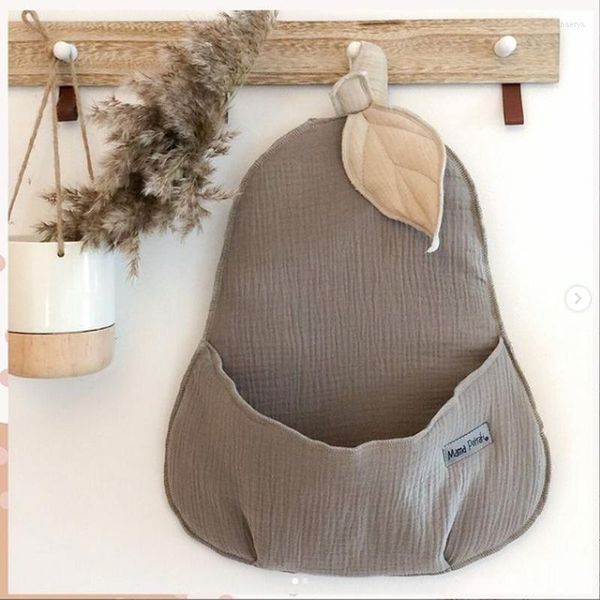 Bolsas de almacenamiento nórdicas con bolsillo de pera grande para niños, dormitorio, sala de estar, juguete para colgar en la pared, artículos diversos, bolsa para colgar en el armario