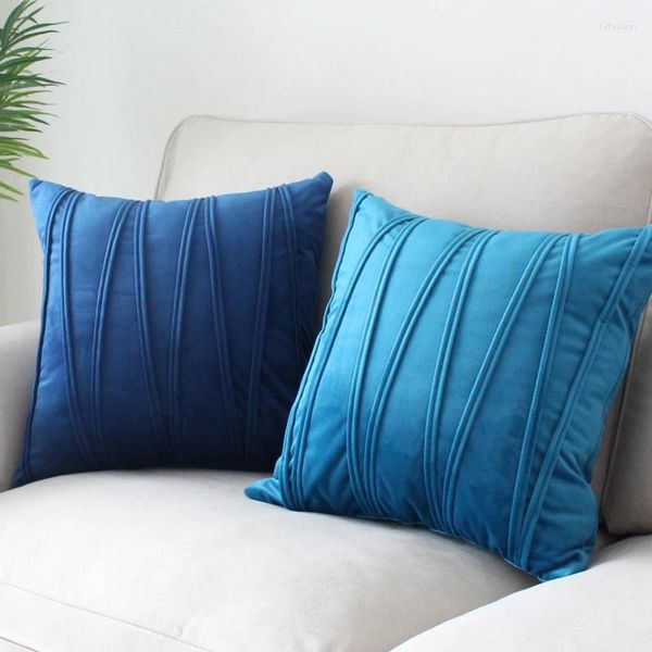 Sacs de rangement Nordic Velvet Sofa Oreiller Couleur solide Simple Modern Living Room Cover Office Bure