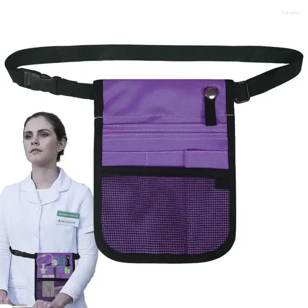 Bolsas de almacenamiento Enfermeras Cinturón Bolsa de bolsillo Gran capacidad Bolsillos de equipo Profesional Durable Delantal Organizador de enfermería para viajes