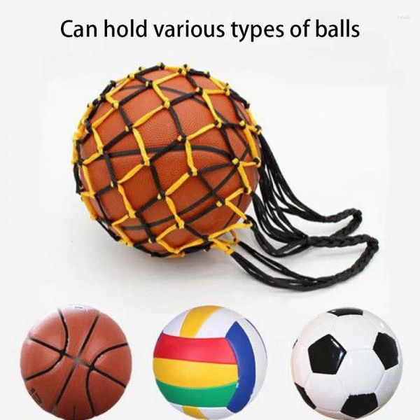 Bolsas de almacenamiento Baloncesto de nylon Bolsa de transporte de fútbol juvenil portátil Auto entrenador Kick Net Volleyball Drawstring Ball Outdoor