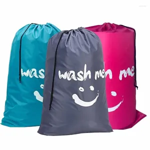 Opbergzakken nylon wasserij tas reiszak machine wasbare vuile kleding organizer vouwen wassen drawstring nuttige accessoires