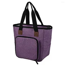 Sacs de rangement Organisez soigneusement vos outils et vêtements de crochet avec ce sac en fil disponible dans les options de couleur violet/bleu/gris