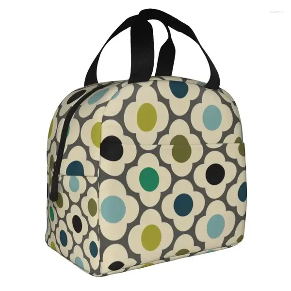 Bolsas de almacenamiento Orla Kiely Flores Abstracto Aislado Almuerzo Bolsa de asas para mujeres Geométrica Resuable Enfriador Térmico Bento Caja Trabajo Escuela Viajes