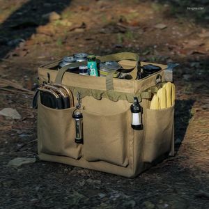 Bolsas de almacenamiento para acampar al aire libre, bolsa de comestibles, organizador de herramientas para el hogar, Oxford, gran capacidad, multifunción, Picnic, garaje, jardín, uso de trabajo