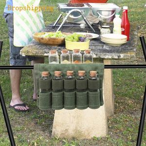 Opbergtassen buiten camping kruiden flesjes tas gewaxt waterdichte barbecue combinatie set canvas