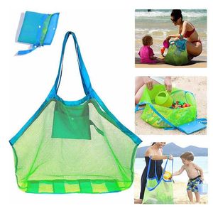 Sacs de rangement extérieur pliable plage maille sac Portable enfants sable loin enfants jouets vêtements articles divers