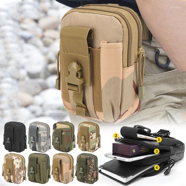 Bolsas de almacenamiento al aire libre para hombres, riñonera, riñonera, impermeable, táctico, militar, deporte, caza, cinturón, lona, teléfono móvil, herramientas de viaje