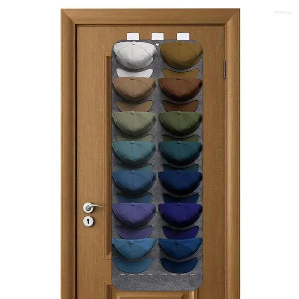 Bolsas de almacenamiento sobre la puerta Organizador de sombrero Flotating Baseball Rack con 14 bolsillos duraderos para el vestuario de armario de pared