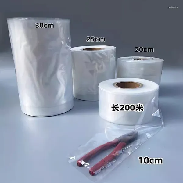 Bolsas de almacenamiento PE RULL PELÍCULA DE PLÁSCO Cilíndrico a prueba de polvo Flat BoCe Transparent Hardware Tubos de lámpara Accesorios de juguete
