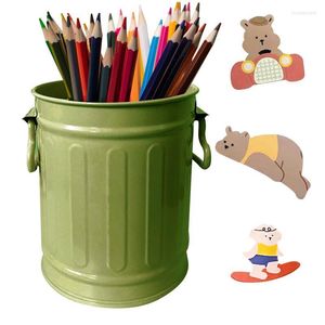 Sacs de rangement Porte-stylo Tasse Organisateur nordique pour crayon de bureau avec autocollants Maquillage minimaliste moderne simple